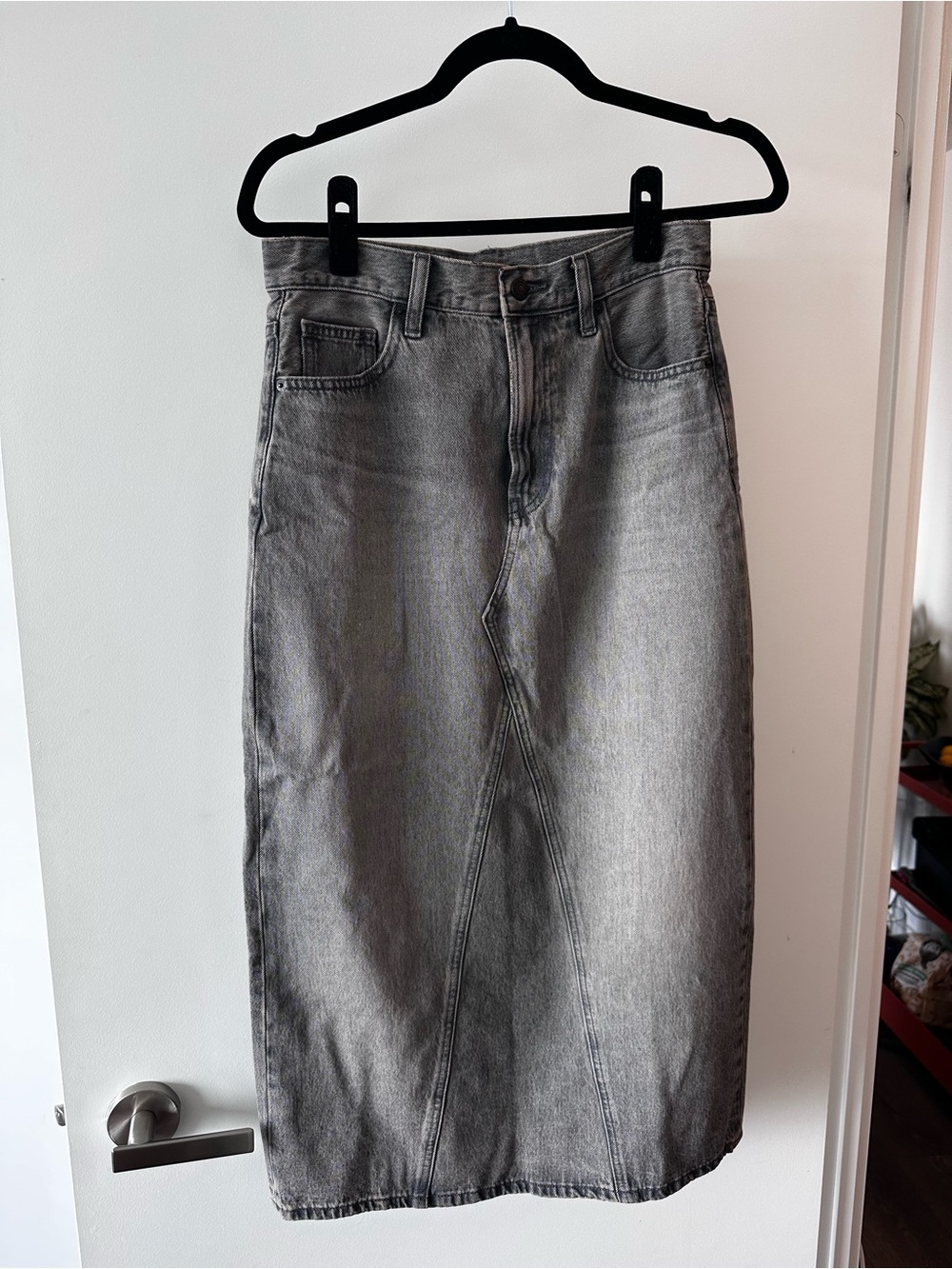 Uniqlo Gray Maxi Denim Skirt - High Waist